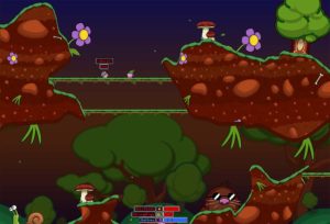 Screenshot kostenloses Spiel Worms